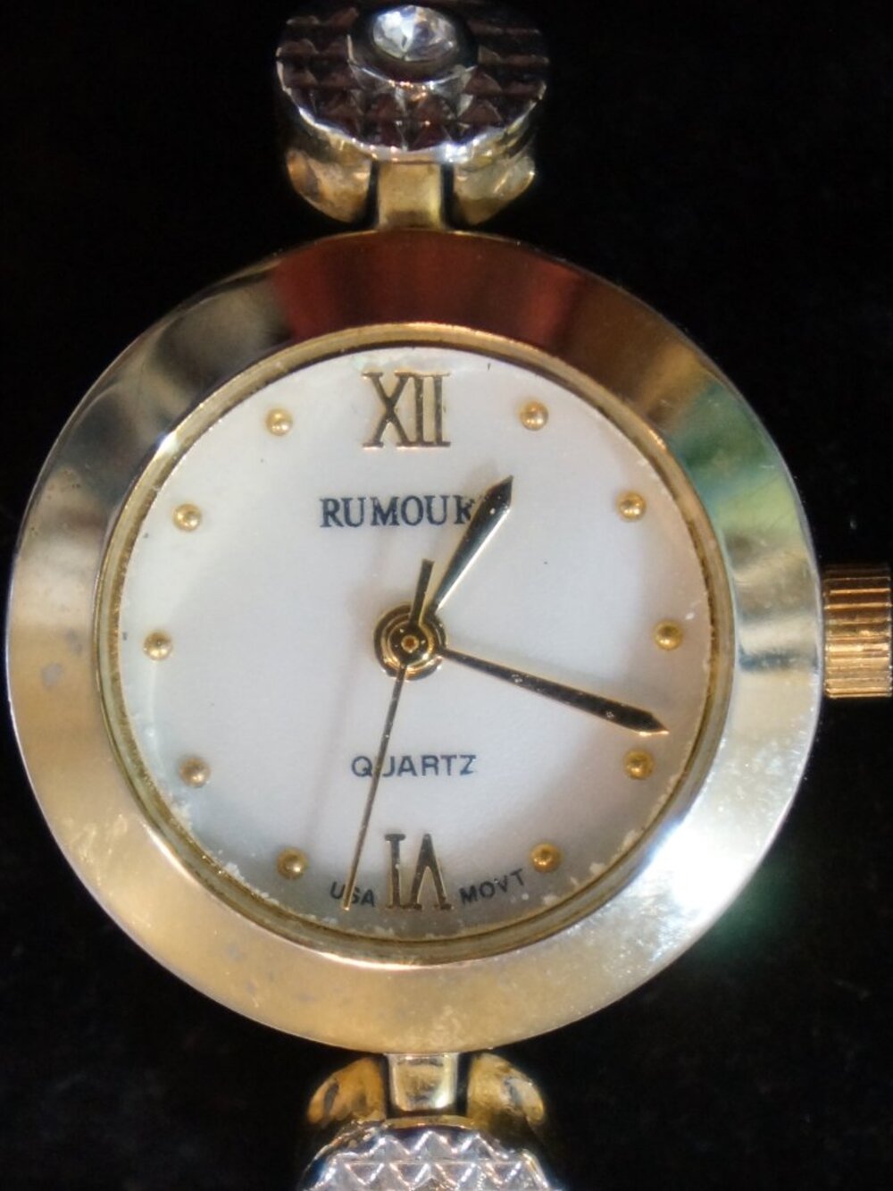 VTG Rumours Two Tone Silver Gold Cocktail Watch - NEW BATTERY